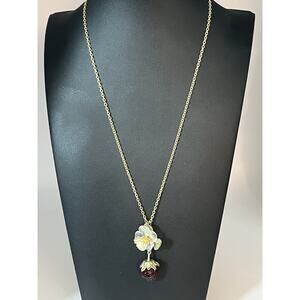 Michael Michaud Strawberry Flower Drop Necklace